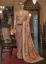 Patola Silk Peach Wedding Wear Printed Saree